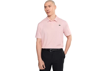 Мужская рубашка-поло Lacoste Regular Fit Printed, светло-розовая/белая