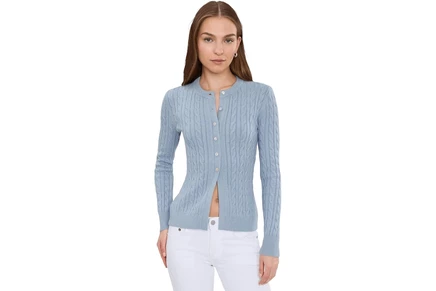 Свитер 525 america Juliette Cable Split Hem Cardigan