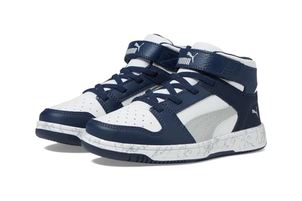 Детские кроссовки Puma Rebound Layup Marble, бело-серо-синие