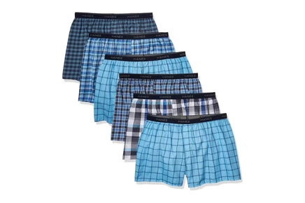 Hanes Tagless Boxer with Exposed Waistband, Multiple Packs Available assorted 6-pack