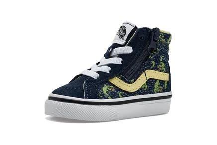 Детские кеды Vans Sk8‑Hi Reissue Side Zip, темно‑синие/желтые