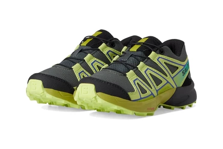 Salomon Kids Speedcross (Little Kid/Big Kid) urban chic/sharp green/dark citron