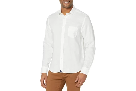 Мужская рубашка UNTUCKit Wrinkle-Resistant Linen Vin Santo Shirt