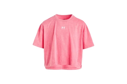 Детская футболка Under Armour Kids Rival Wash, розово-белая