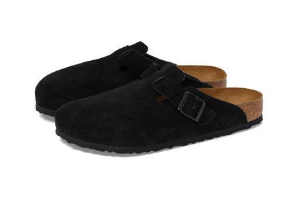 Унисекс сабо Birkenstock Boston Soft Footbed замшевые, черные