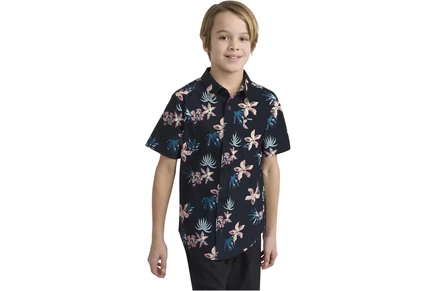 Детская рубашка Hurley Kids Printed на пуговицах, черная
