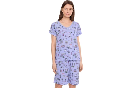 Пижама Karen Neuburger V-Neck Tee & Bermuda Shorts Pajama Set