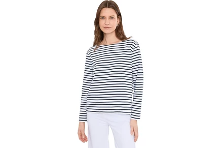 Женский топ Lilla P Easy Boatneck в сине-белую полоску