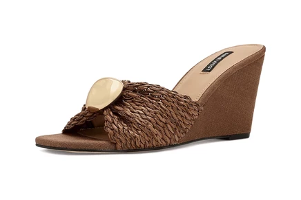 Женские сандалии Nine West Nessla на танкетке, коричневые