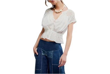 Топ Free People Glimmer Embroidered Top