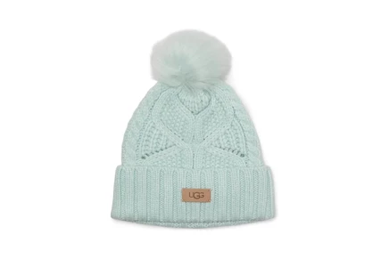 UGG Cable Beanie With Pom fountain