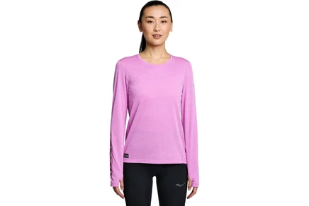 Saucony Stopwatch Graphic Long Sleeve grape heather graphic