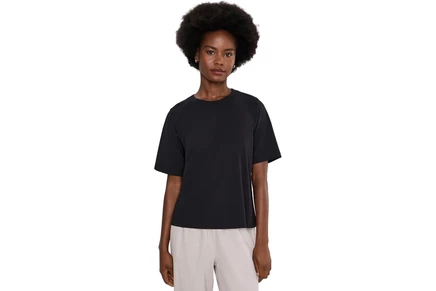 Eileen Fisher Extra Fine Ponte Crew Neck Tee black