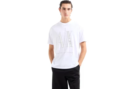 Мужская рубашка Armani Exchange Black/Gold Icon Logo Tee white
