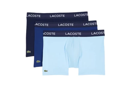 Мужские брифы Lacoste 3 шт., тёмно-синий/бирюзовый/красный