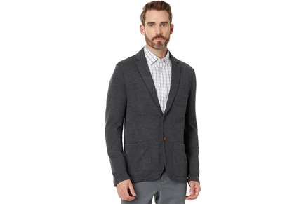 Мужской вязаный пиджак Faherty Inlet Knit, черный меланж