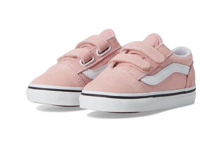 Кеды для девочек Vans Kids Old Skool V, розово-белые