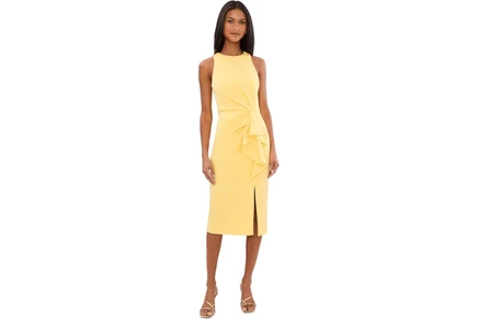 Платье Adrianna Papell Halter Ruffle Midi Dress