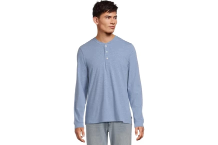 Мужская футболка L.L.Bean Pima Henley, темно-синий меланж