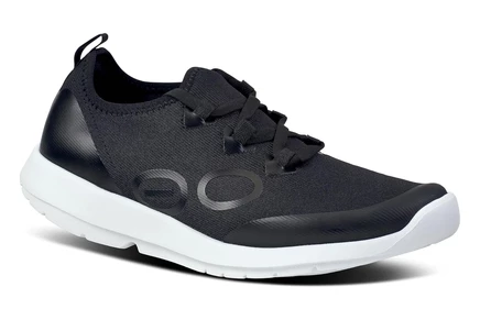 Женские кроссовки OOFOS OOmg Sport LS, бело-черные