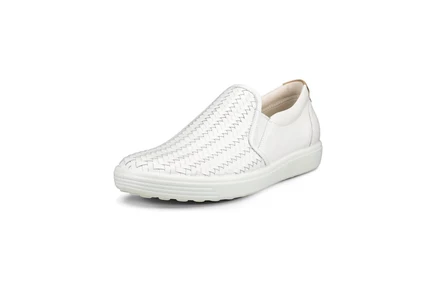 Женские слипоны ECCO Soft 7 Woven Slip-On II, белые
