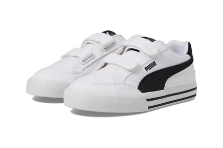 Детские кроссовки Puma Kids Court Classic Vulc, бело-черные