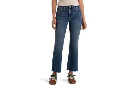 Джинсы KUT from the Kloth Petite Kelsey High-Rise Ankle Flare Front Patch Pockets
