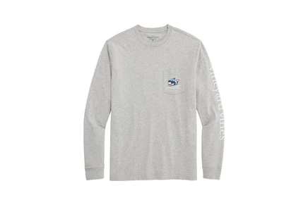 Мужская рубашка Vineyard Vines Downhill Ski Whale Long Sleeve Pocket Tee