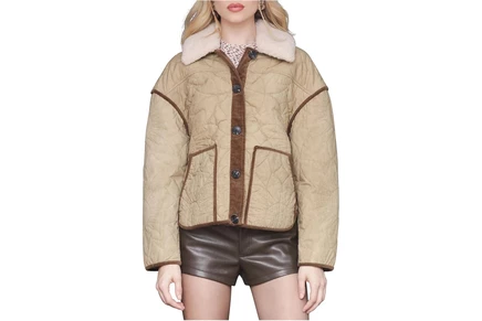 Avec Les Filles Floral Quilted Heritage Jacket vintage khaki