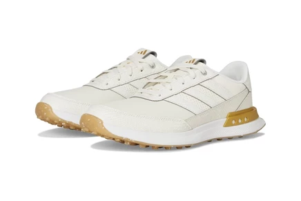 Женские кроссовки adidas Golf S2G 25 Leather Spikeless Golf Shoes off white/gold metallic/gum 4
