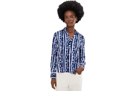 Женский топ NICZOE Shibori Stripe, индиго/многоцветный
