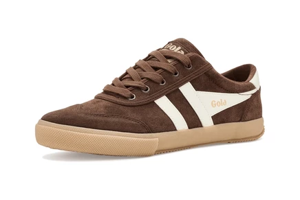 Женские кеды Gola Badminton Suede, темно‑коричневые/молочные