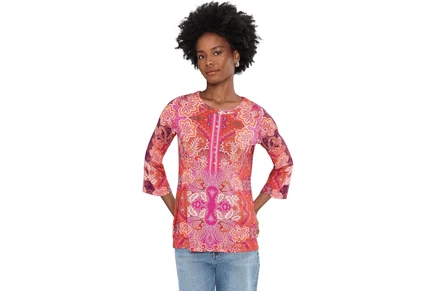 Женский топ Johnny Was The Janie Favorite Henley, lantana scarf