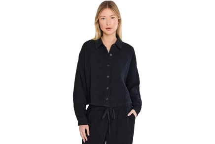 Женская куртка Eileen Fisher из органического хлопка, черная