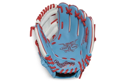 Rawlings Select Pro Lite Kids Baseball Glove carlos correa: columbia blue/white