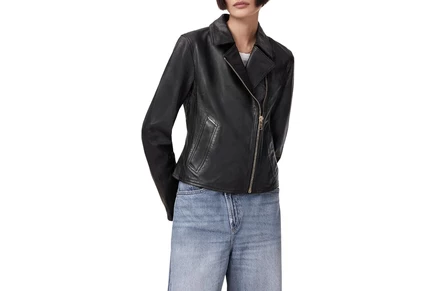 Женская куртка AllSaints Vela Biker, черная/золотая