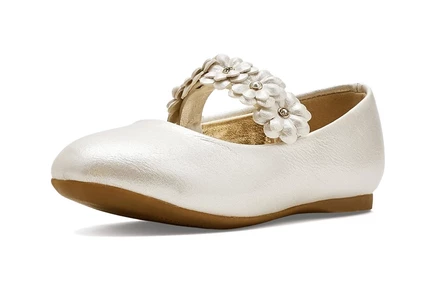 Детские балетки Nina Kids Rozy, белые с блеском
