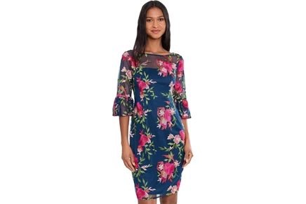 Платье Adrianna Papell Embroidered Short Dress