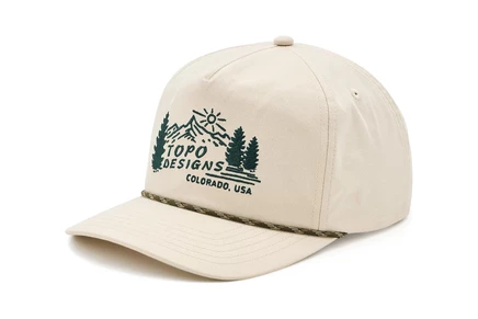 Унисекс кепка Topo Designs Twill Rope Cap с горным рисунком, слоновая кость