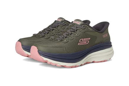 Женские кроссовки Skechers Max Cushioning Zirrus Hands Free, оливково-розовые