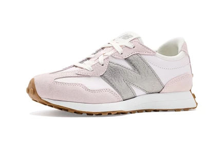 New Balance Kids 327 (Big Kid) pink salt/dark silver metallic