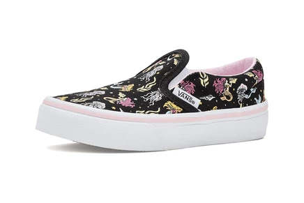 Детские слипоны Vans Kids Classic Slip-On, черно-розовые