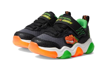 Обувь для мальчиков Skechers Kids Mighty Glow 2.0, черно-оранжевые