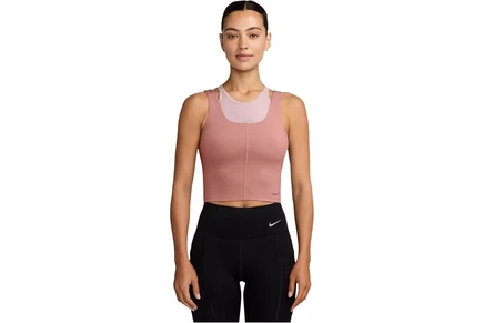 Женская укороченная майка Nike One Fitted Dri-FIT, терракотовая