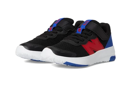 New Balance Kids 578v1 Bungee Lace with Top Strap (Little Kid) black/team red/team royal