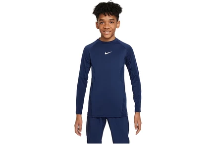 Детский лонгслив Nike Pro Dri-FIT, тёмно-синий/белый