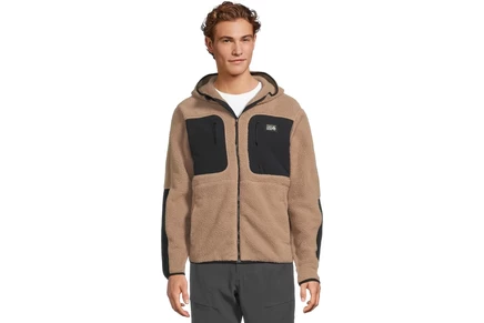 Мужская флисовая худи mountain hardwear hicamp, тауп