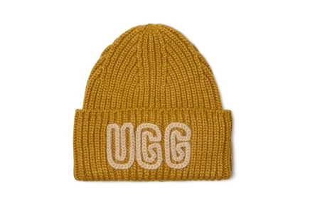 Унисекс шапка Ugg Chunky Crafted Rib Bean, охра‑зеленая