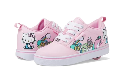 Детские кеды Heelys Hello Kitty Pro 20 с колесом, розово-белые