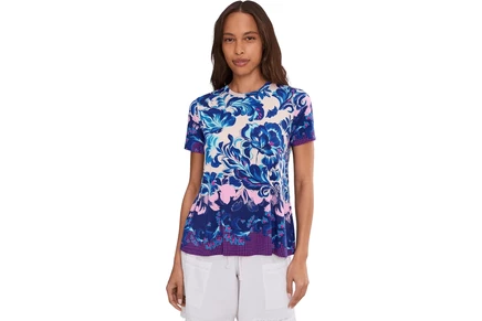 Женская футболка Johnny Was The Janie Favorite Short Sleeve Crew Neck Swing Tee